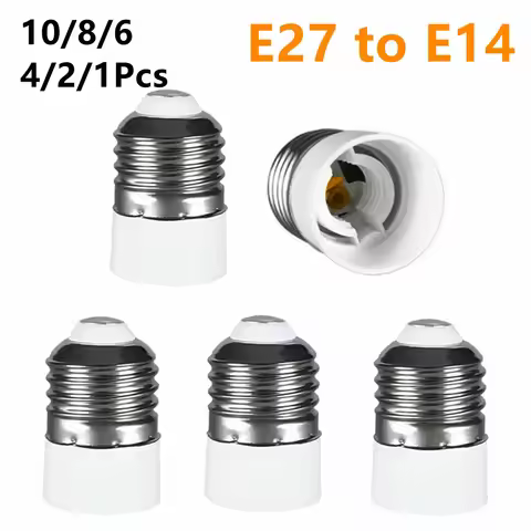 10-1PCS E27 To E14 Lamp Holder Converter Fireproof Material E14 Socket Adapter E27 Lamp Base Screw M