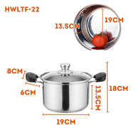 Stainless Steel Soup Pot Induction Compatible with Glass Cover