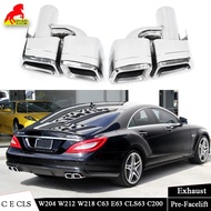 Car Rear Bumper Turbo Muffler Exhaust Tips Pipe 4 Exits Black For Benz C E CLS Class W204 W212 W218 