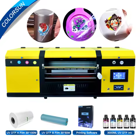 Colorsun A3 UV DTF Printer For Epson XP600 Impesora A3 UV DTF Sticker Printing Machine A3 UV DTF Pri