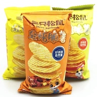 Three Squirrels Potato Chips Small Package Tomato Flavor Original Flavor Barbecue Flavor Three Squir