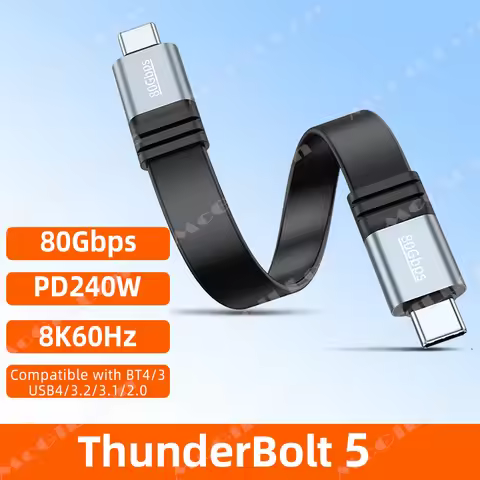 Thunderbolt 5 80Gbps USB 4.0 Type-C Data Extension 240W Fast Charging 8K Video Cable Super Speed Dat