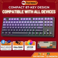 Free Wolf M87 RGB Wireless Keyboard Bluetooth 5.0 / 2.4G | PBT Keycaps | 87 Keys | Compact Dual Mode