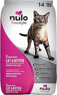 Nulo Freestyle Cat &amp; Kitten Food, Premium Grain-Free Dry Small Bite Kibble Cat Food, High Animal-Based Protein with BC30 Probiotic for Digestive Health Support, 14 Pound (Pack of 1)