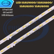SAMSUNG TV LED set 55AU8000 55AU8100 55AU8080 55AU8800 55AU9000 Set of 2 LED bars 48 bulbs 3V 601mm 