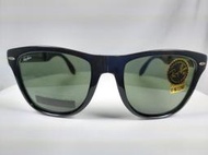 『逢甲眼鏡』Ray Ban雷朋 全新正品 折疊式太陽眼鏡 黑色粗方框  黑色鏡面 【RB4105-601】50