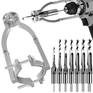 VVA MALL-Square Hole Drill Bit Adapter with 7 Square Hole Drill Bit Mortising Attachment for Hand Dr