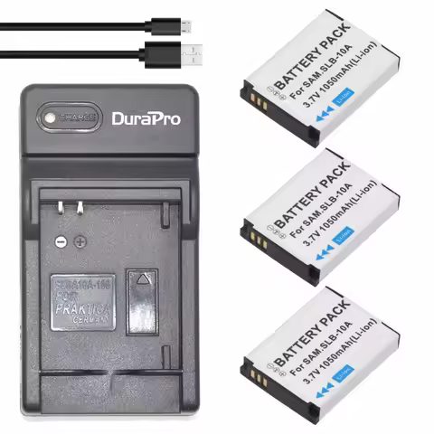 3pc SLB-10A SLB 10A SLB10A 3.7V 1050mAH Li-ion Battery +USB Charger for Samsung EX2F HZ15W SL202 SL4