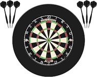 Mission Darts Axis Home Centre | Darts and Dartboard Complete Bundle Including Surround and Oche with 2 Sets of Darts, Black (SU082)