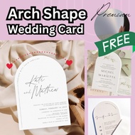(100/ 200 PCS) A6 Size A7 Size Arch Shape Wedding Card Printing/ Kad Kahwin Arch Shape/Gift Set Card