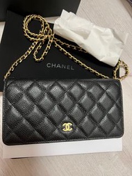Chanel Woc caviar with gold cc logo