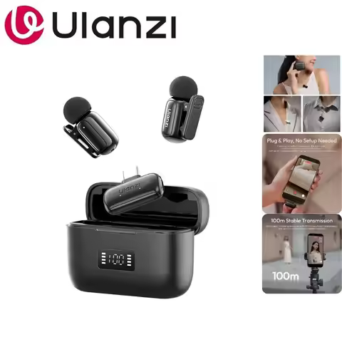 Ulanzi A200 Mini Mic Wireless Lavalier Mic 100m Remote AI Noise Reduction For Phone Camera Vlog Inte