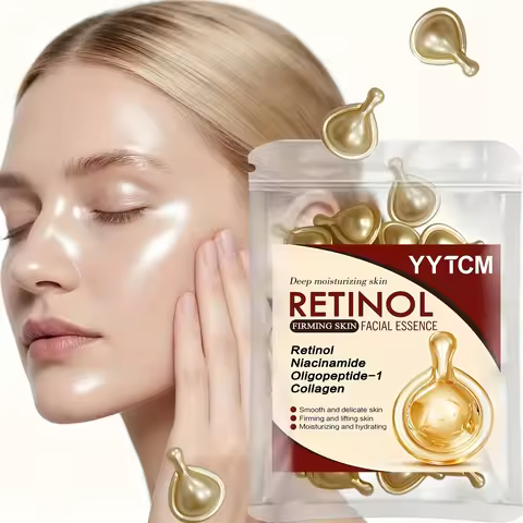 Retinol Firming Facial Moisturizing Essence Capsules, Retinol Facial Essence, Contains Hydrolyzed Co