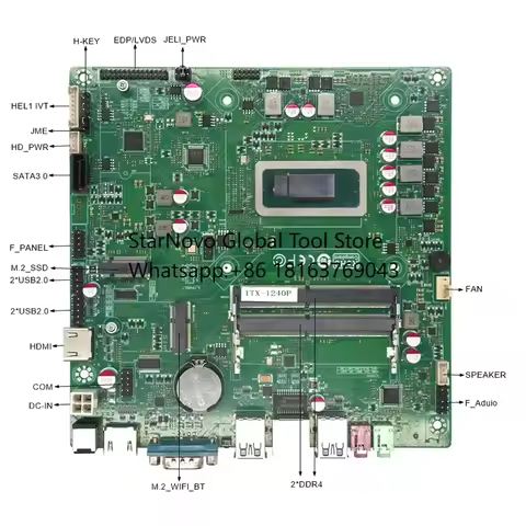 2026 Hot! Core I5-1240p I3 I7 Processor Mini ITX DDR4 Motherboard 64GB Max RAM Double Memory Channel