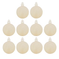 10pcs Wooden Round Bauble Hanging Christmas Tree Blank Decorations Gift Tag Shapes