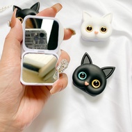 Korea Ins Mirror Mobile Phone Holder Grip Griptok 3D Cat Air Sac Cellphone Bracket Paste Portable Makeup Phone Stand Accessories