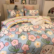 Flower Puppy Fitted Bedsheet&Comforter Set 5in1 / Cadar&Selimut Set 5in1 / 双人床单&被单套装5in1