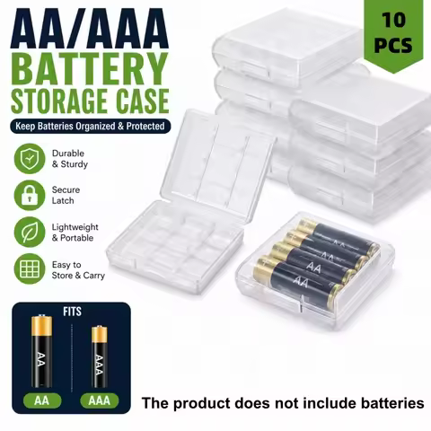 10pcs 4 Slots AA AAA Plastic Battery Holder Storage Box Battery Case Cover for AA AAA Rechargeable B