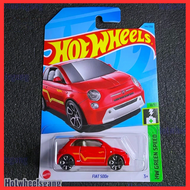 Hot Wheel Fiat 500e 2023 Red Model Collections Series Hybrid Car Hot Wheels Fiat Merah Kereta Mainan