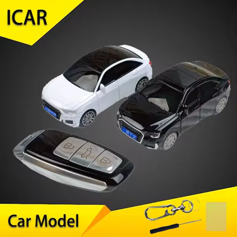For Audi A6L Car Model Key Case ICAR for A3 A4 B9 A6 C8 A7 S7 4K A8 D5 S8 Q7 Q8 SQ8 E-tron Remote Ca