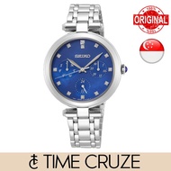 [Time Cruze] Seiko SKY661 Chronograph Quartz Blue Mother of Pearl Dial Diamonds Stainless Steel Women Watch SKY661P1