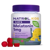 Kids Melatonin 1mg, Supplement for Restful Sleep, Sleep Gummies for Children, 90 Raspberry-Flavored 