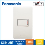 Panasonic Slim Art 3 Way Illuminated Switch (LED) - 1 Gang (Snow White / Metallic Gray / Metallic Bl