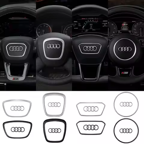 1pcs Car Steering Wheel Emblem Replacement Auto Refit Accessories For AUDI 8P A6L Q7 Q3 SQ5 A7 A5 A3