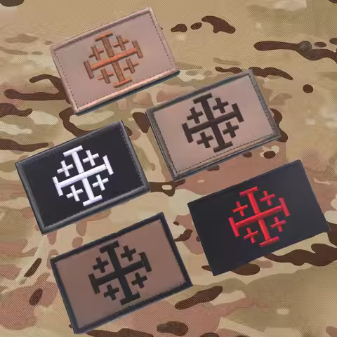 Jerusalem Cross Crusader Jihad Patches Accessory Military Tactical Patch Stickers On Clothing With H