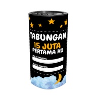 Permanent Plastic Target Piggy Bank Open Close 1 million - 15 million Savings Money Souvenir Gift