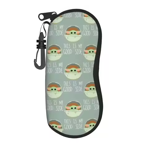 Grogu Yoda Mandalorian W-Warss Glasses Case Unisex Protective Zipper S-Stars Game Glasses Storage Bo