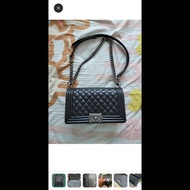 boy chanel 黑銀荔枝皮