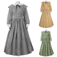 Women's Civil War Checked Dress Civil War Victorian Dickens Ball Dress Stage Performance  South Amer