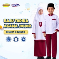 Newbery Long Sleeve/Baju Lengan Panjang+Seluar Maroon & Baju Kurung TADIKA AGAMA JOHOR - Kain Soft (