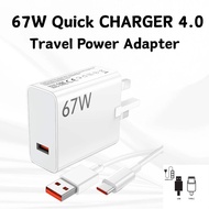 67W USB Turbo Charger with Type-C Cable Fast Charging Adapter for Xiaomi Redmi Note 13/12/11 Pro Mi