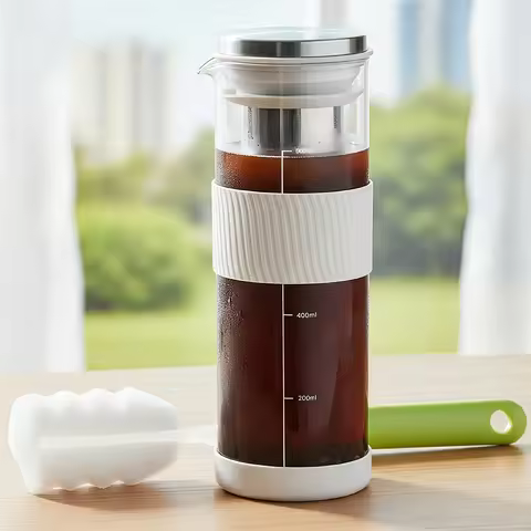 Cold Brew Coffee Maker with Cleaning Brush, 27oz/800ml Cold Brew Pitcher, Ice Tea Pitcher, Cold Brew