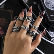 Viking Skull Finger Rings Vintage Accessories Set 2024 Streetwear Male/Female