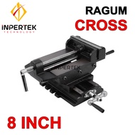 Ragum 8" CROSS 200 mm Catok 8 Inch Vise Bench Penjepit Tanggem Meja Silang