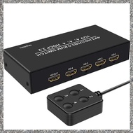 4K 60Hz -Compatible USB KVM Switcher 4 in 1 Out for 4 PC Share Monitor Mouse Keyboard 4-Port USB HDC