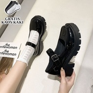 Hi.bags LOAFERS Buckle Shoes Oxford Shoes Black Buckle Work Shoes Korean Student Shoes Lolita Style