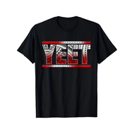 Men's & Women's Vintage Yeet Graphic T-Shirt - Bold Red Black Distressed Lettering With White Drip D