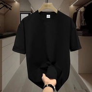Baju Tshirt Hitam 100% Cotton Crew Neck Unisex Oversize Baju Hitam Baju Putih