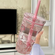 Kt Straw Cup Large Capacity High Temperature Resistant Cartoon Value Girls Portable High Water J2c0