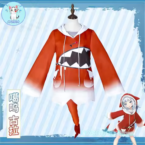 COSGOGO Hololive Vtuber Sark Gawr Gura Cosplay Costume Halloween Outfits Animation Costume Women Tai