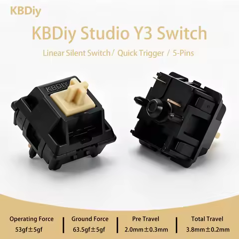 KBDiy Y3 Silent Switch Linear Creamy 53gf Switches HIFI Pre Lubed POM For Custom DIY 60% 75% Gaming 
