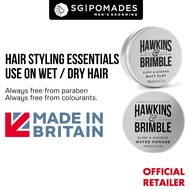 Hawkins & Brimble Hair Styling Essentials - Matt Clay Medium-Strong Hold, Water Pomade 100ml