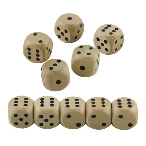 Wooden Dice 10Pcs for Tabletop Games - Gaming Cubes - D6 Shape - Gaming Accessories