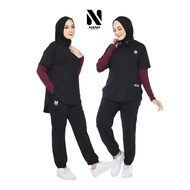 Nano Sportswear Baju Senam Muslim Wanita / Baju Senam Muslim Jogger / One Set Jogger Wanita
