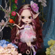 icy DBS Blythe Elf Human Ears, Matte Face, Colorful Hair Nude and Set Doll Joint Body The Gift for B