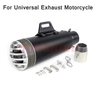 Universal Motorcycle Exhaust Retro Racer Modified Motorcross Muffelr Pipe Black Stainless Steel For CG125 GN125 cb400 CB